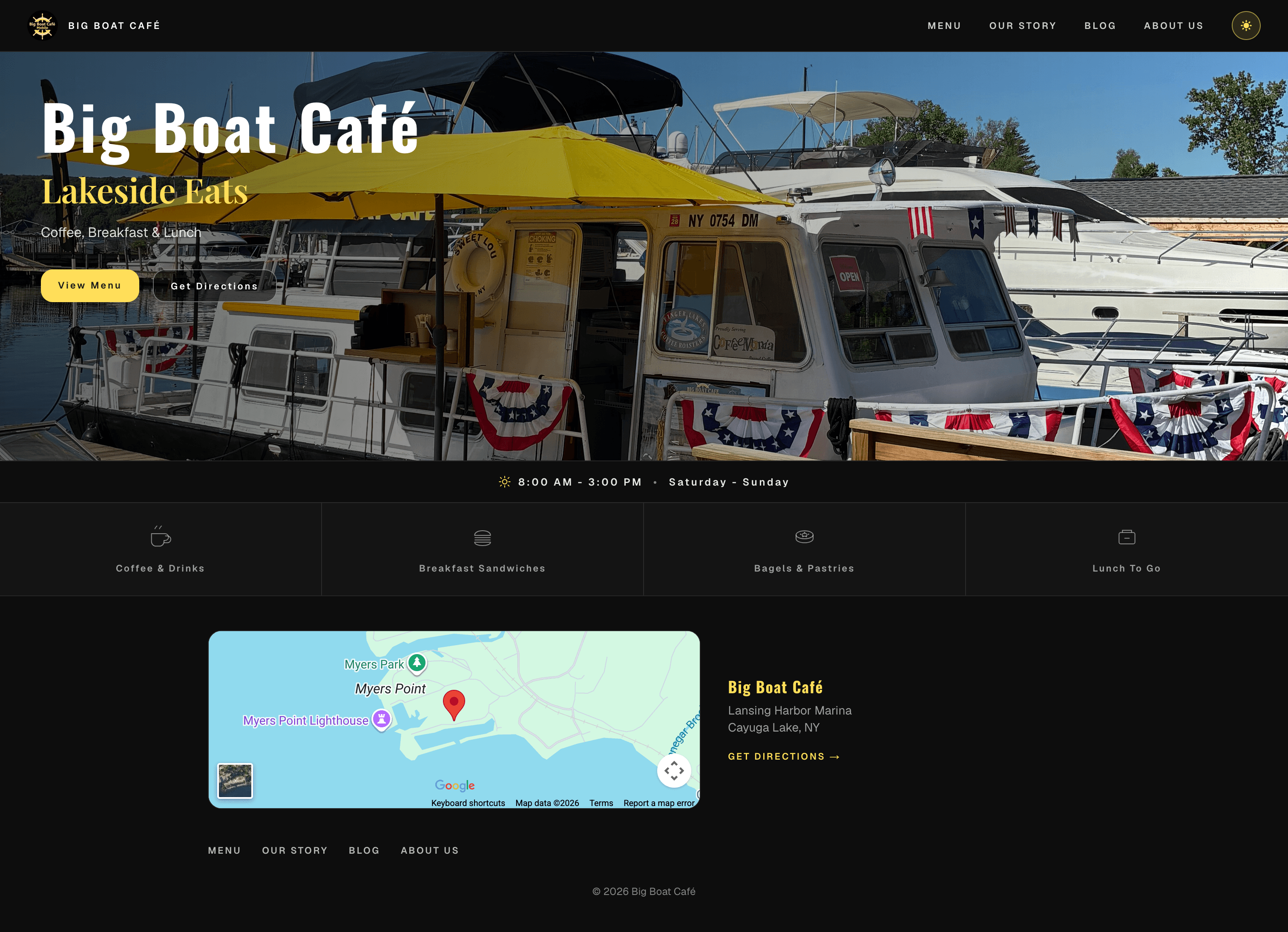 Big Boat Café website preview