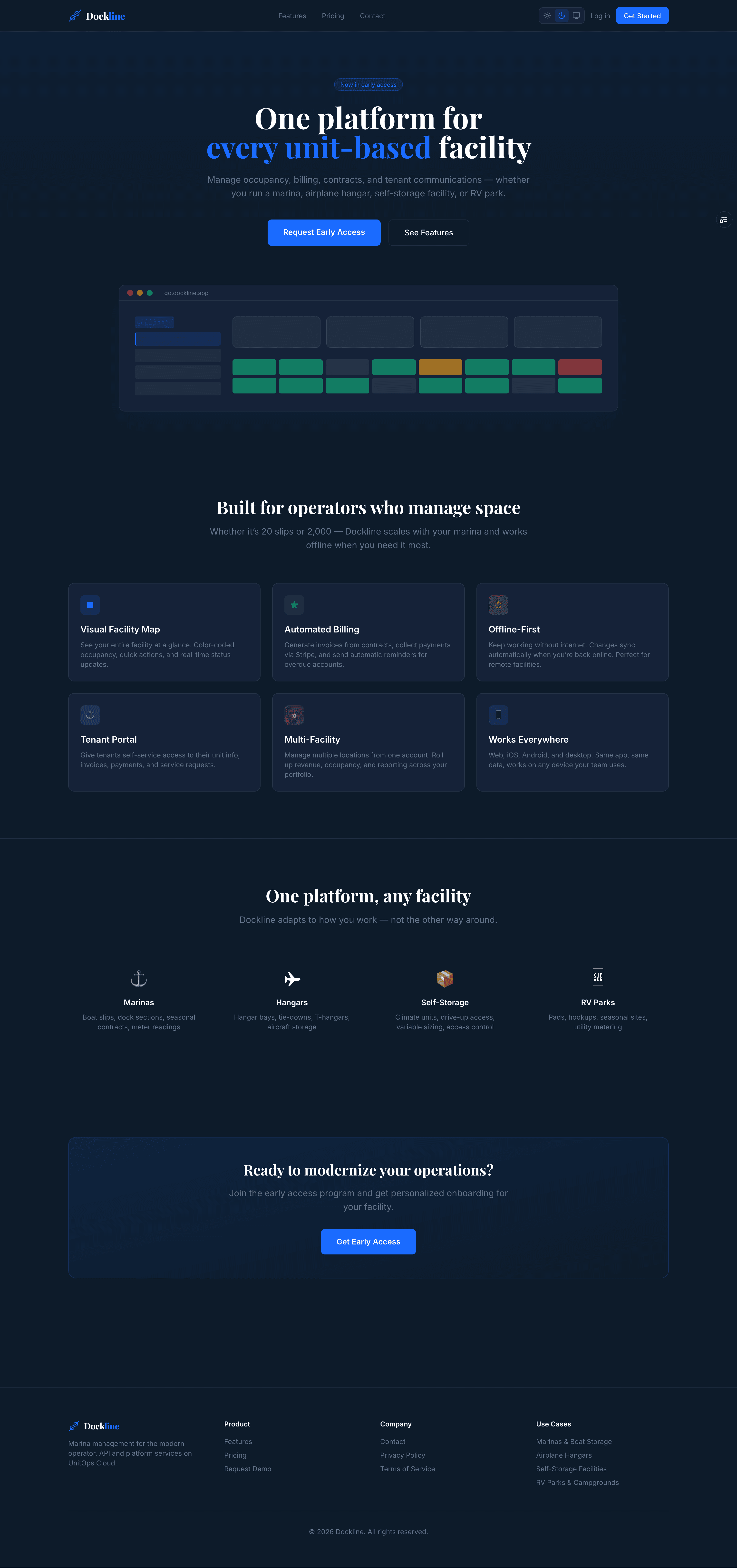 Dockline website preview