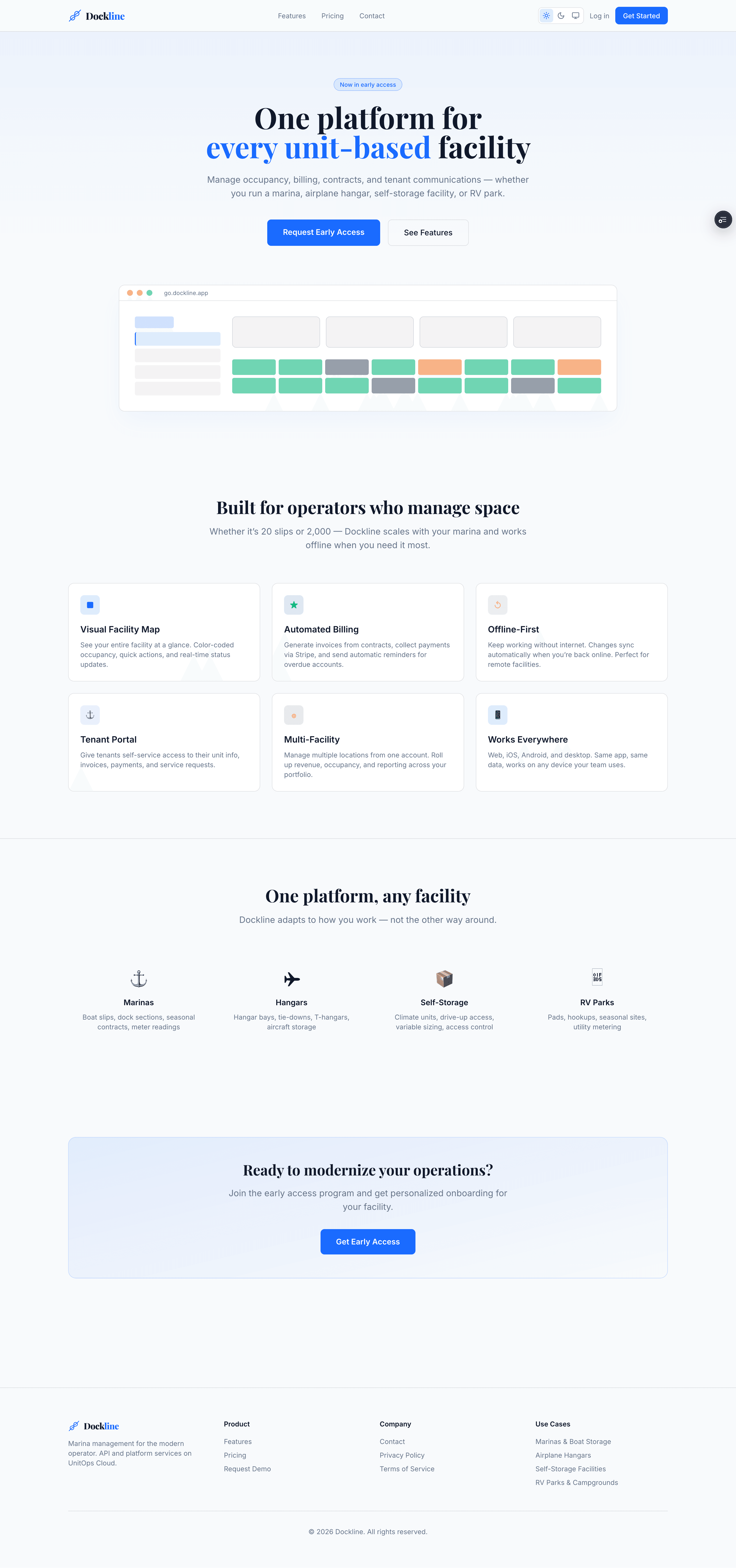 Dockline website preview